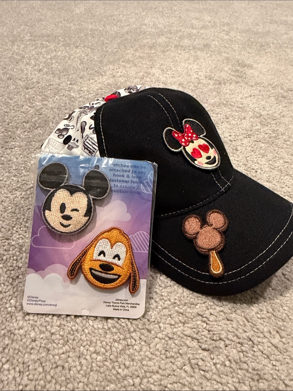 Disney Black and White Baseball Cap - Interchangeable Patches